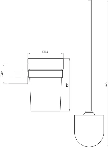 Йоржик настінний Globus Lux SQ 9429A, Хром матовий - фото 2
