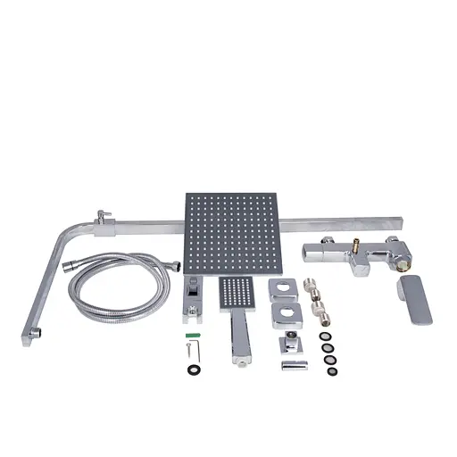 Душова система для кабіни Qtap Capricorn на три споживача (з виливом) 53103KNC Chrome, Хром - фото 7