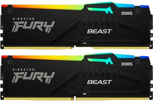 Оперативна пам'ять Kingston Fury 16GB (2x8GB) DDR5 5200MHz Beast RGB Black (KF552C36BBEAK2-16)