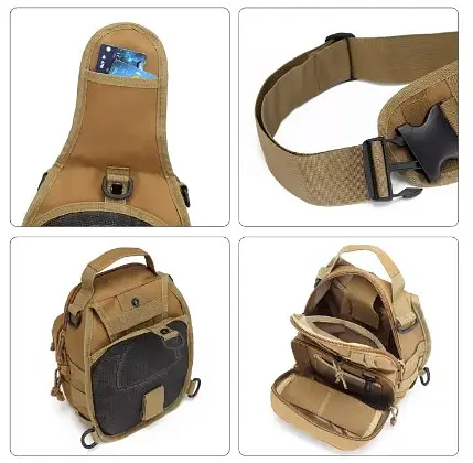 Тактическая армейская сумка через плечо Хаки пиксель - фото 5