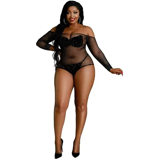 Боді Moonlight Model 09 Black Plus size