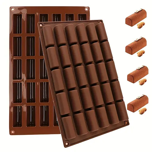 Форма силиконовая на 30 ячеек для батончиков, шоколадных конфет и льда, Kitchen Master Коричневый 87419 - фото 1