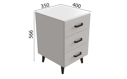 Тумба Вива 3 на конусных ножках Ferrum-decor 56,5x35x40 Черный металл ДСП Белый 16 мм (FRD-106823) - фото 4