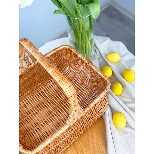 Великодній кошик із лози з однією ручкою Волинь Коричневий - фото 5