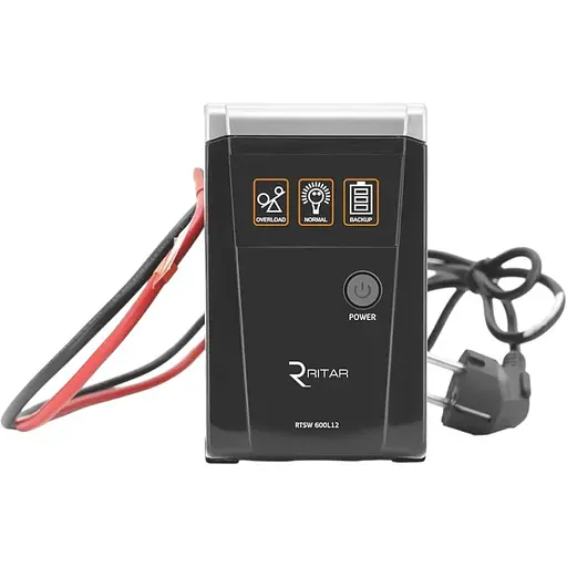 ИБП с правильной синусоидой Ritar RTSW-600 LED, 12В, под наружный АКБ, Q4 (320x132x210) 4,2 кг (260x85x140)