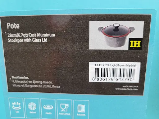 Кастрюля со стеклянной крышкой Neoflam EK-OT-C28I Marble с мраморным покрытием 28см - фото 8