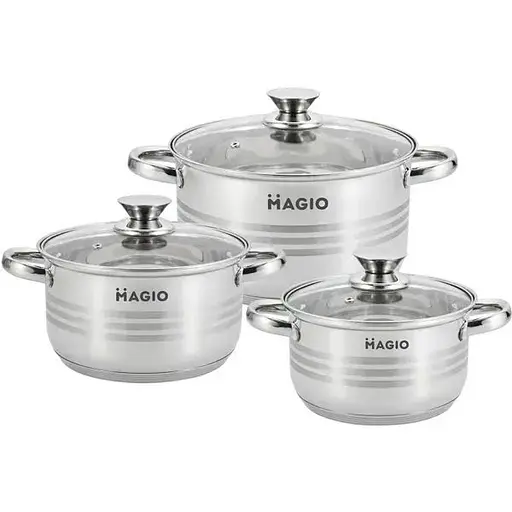 Набор кухонной посуды Magio MG-1200 с нержавеющей стали 2,6 л 3,6 л 6,1 л - фото 1