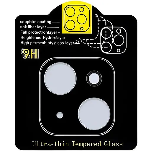 Захисне скло на камеру Epik Full Block (тех.пак) для Apple iPhone 13 mini (5.4) / 13 (6.1) Чорний