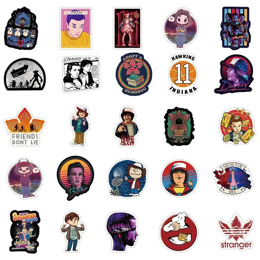 Стікерпак Дуже дивні справи Набір наклейок GeekLand Stranger Things 50 штук - фото 3