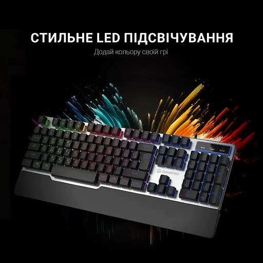 Клавіатура GamePro GK599 Stinger RGB USB Silver (GK599) - фото 10