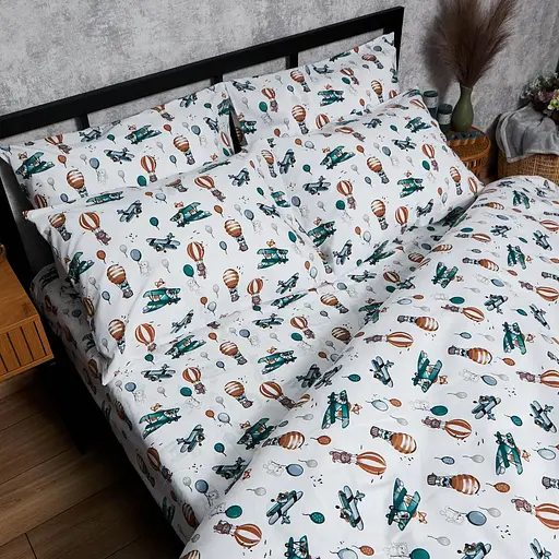 Комплект постільної білизни Moon&Star Дитячий 110x140 см наволочки 2x50x50 см Cloud Adventures Бязь Gold Люкс - фото 5