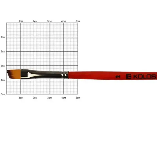 Пензель синтетика кутова Carrot 1097А № 2 коротка ручка Kolos