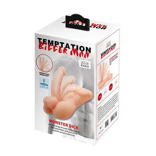 Фалоімітатор Baile Temptation Bigger Man Monster Dick, 21 см (тілесний) - фото 4