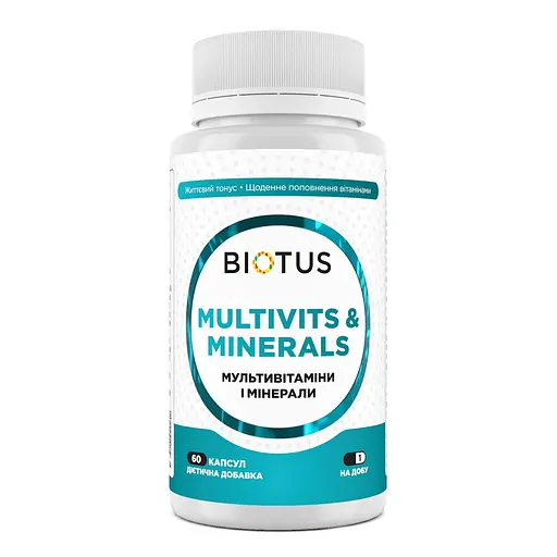Мультивитамины и минералы, Multivits & Minerals, Biotus, 60 капсул (BIO-533211) - фото 1
