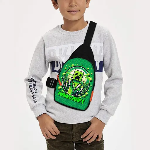 Сумка через плече дитяча Minecraft Кріпер 29х17 см сумка слінг для хлопчика (02120)