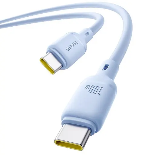 Дата кабель Baseus Silky Series OS Fast Charging Type-C to Type-C 100W (1m) (P10377704) Galaxy Blue - фото 3