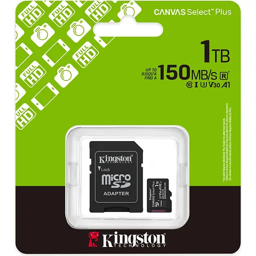 Карта памяти Kingston microSDXC Canvas Select Plus 1Tb Class 10 UHS-1 А1 + SD адаптер SDCS3/1TB [145075] - фото 3