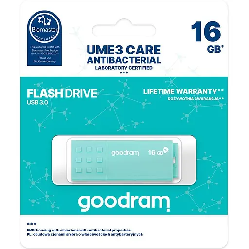 Флеш-накопичувач GoodRam USB3.0 16GB UME3 Care Green (UME3-0160CRR11) - фото 3