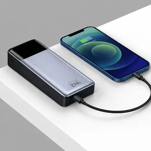 Портативное зарядное устройство Power Bank KP KPG-307 30000 mAh с дисплеем 2 в 1 Черный - фото 4