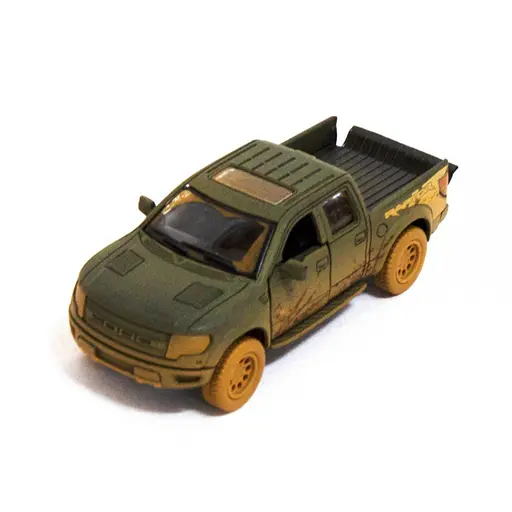 Машинка пікап Ford F-150 SVT Raptor-Supercrew Muddy Kinsmart KT5365WY інерційна, 1:46 Болотяний - фото 1