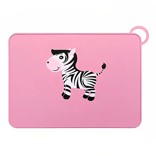 Дитячий силіконовий килимок під тарілку 30х40 см, A-plus рожевий 84468 - фото 1