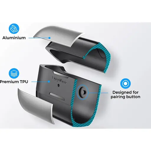 Чехол AhaStyle Rugged Aluminium Case для AirPods Pro 2 Silver [133858] - фото 3