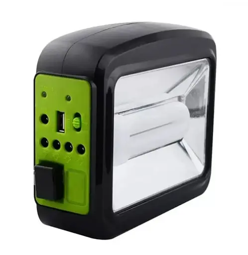 Фонарь прожекторный переносной CcLamp 01 3.5W солнечная система освещения с солнечной панелью Черный с салатовым - фото 4