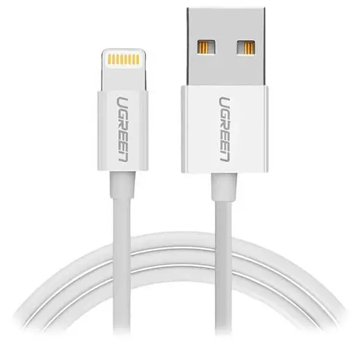 Кабель Ugeen US155 USB-Lightning MFI 1м Nickel Plated белый (20728) - фото 1
