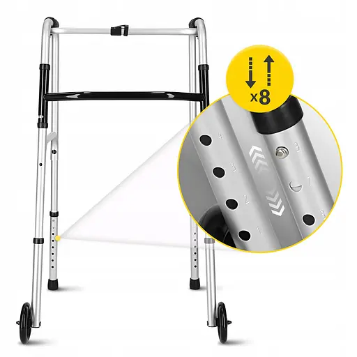 Реабилитационные ходунки 4FIZJO регулируемые, с колесиками Silver/Black (P-5905973406451) - фото 7