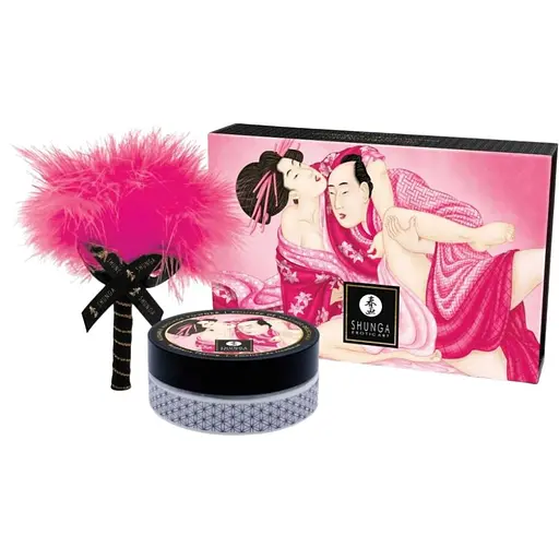 Масажний набір Shunga Kissable Massage Powder Raspberry Feeling, 2 шт