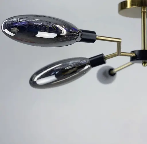 Стельова люстра на 6 видовжених плафонів янтар або графіт Line.F Колір плафона Графітовий - фото 2