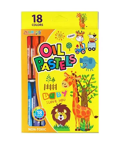 Масляна пастель C 60739 18 кольорів, в коробці (6900067607393) Жовтий - фото 1