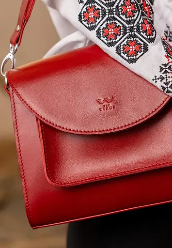 Жіноча шкіряна сумка Liv червоний краст - фото 5