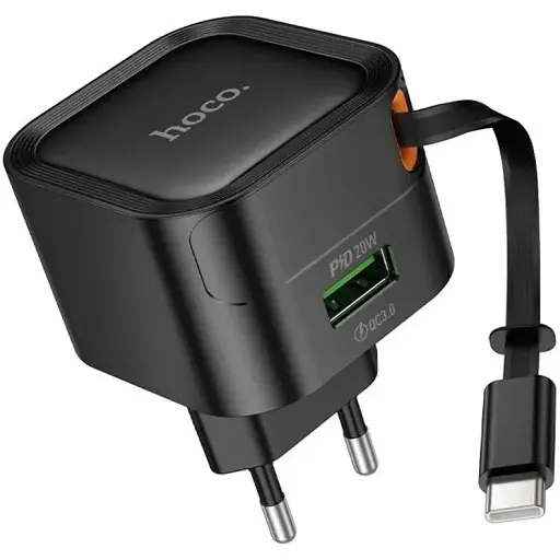 Зарядний пристрій Hoco C154A PD QC чорний + кабель Type-C - фото 1