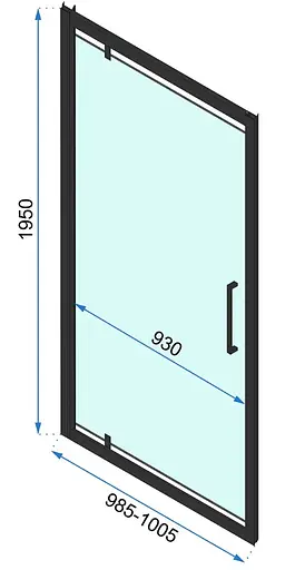 Душова кабіна Rea Rapid Swing 80x100 black REA-K6421 + REA-K6410, Чорний матовий, Універсальна, прозорий - фото 6
