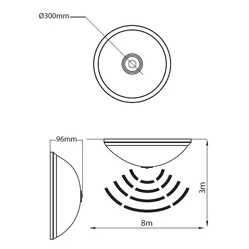 Світильник з датчиком руху на 360 градусів чорний - фото 3