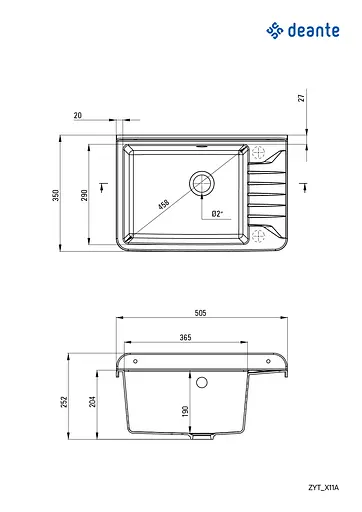 Кухонная мойка DEANTE Garden ZYT_211A - фото 2