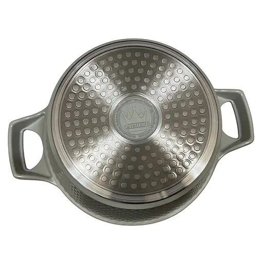 Кастрюля YS8020-G 2.0 л с антипригарным покрытием, стеклянной крышкой и индукционным дном Серая Серый 88187 - фото 3