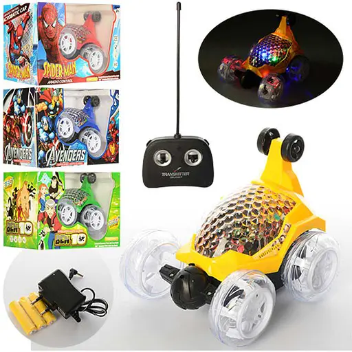 Машина на радіокеруванні, акумулятор, 16 см, трюкова, звук, 3D-світло, 26.5x14x17 см (В асортименті)