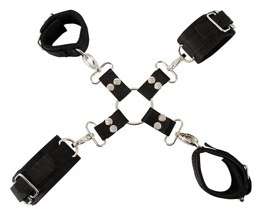 Фіксатори з наручниками Pipedream Heavy-Duty Hogtie Kit чорний - фото 2
