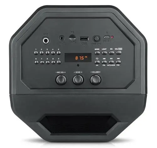 Колонка портативная 2.0 REAL-EL X-757 Black, 2 x 25 Вт, пластиковый корпус, Bluetooth, MicroSD / USB, FM-приемник, питание от аккумулятора, 8000мА * ч, управление сбоку - фото 4