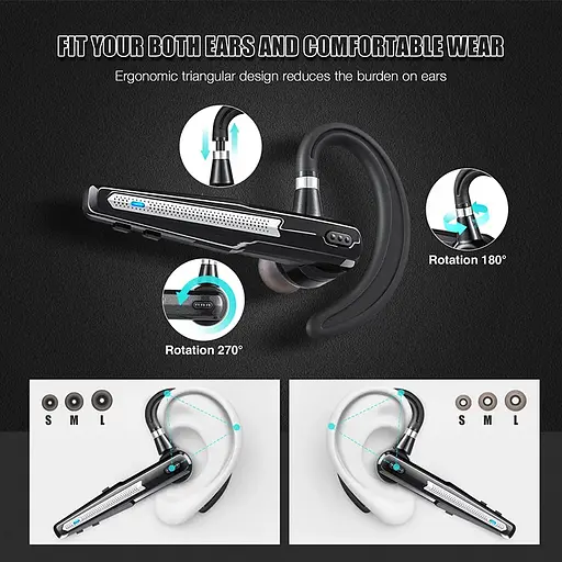 Бездротова Bluetooth гарнітура HSP-B6 з кнопками управління шумозаглушенням Бізнес гарнітура - фото 7