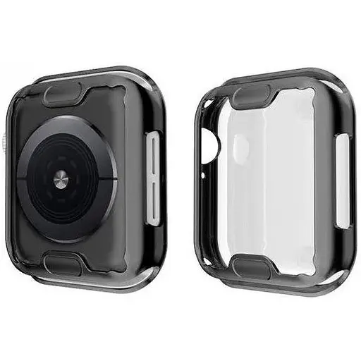 Чехол-накладка DK для Apple Watch 44mm (Series 4 / 5 / 6 / SE1 / SE2) Silicone Face Case (black) - фото 2