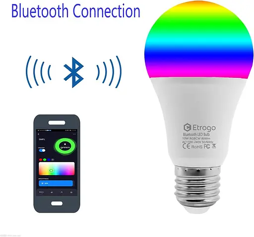 Etrogo Intelligent E27 RGBCW Світлодіодні лампи Bluetooth-з'єднання Кілька кольорів Керування програмою 10 Вт Синхронізація музики - фото 2