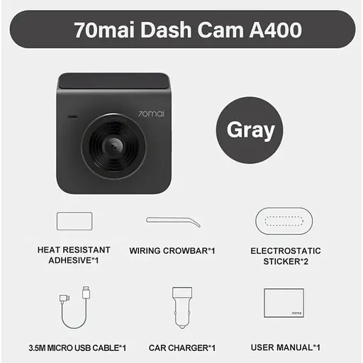Автомобильный видеорегистратор 70mai Smart Dash Cam A400 Grey (MIDRIVE A400) [56819] - фото 4