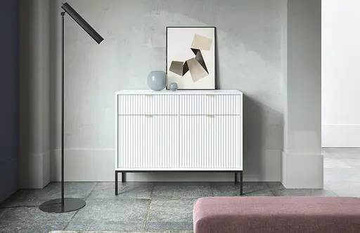 Комод Perfect Home Новая/Nova 2-дверный с 2 ящиками и черными ножками KSZ104 Белый (PFH-091216)