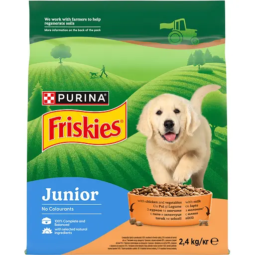 Сухий корм Friskies Junior для цуценят з куркою овочами та молоком 2.4 кг - фото 2