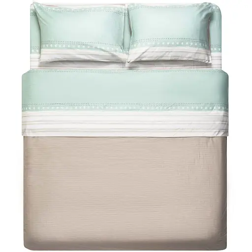 Набір постільної білизни 2,0сп Ardesto Gloria, 200х220см, 100% бавовна, сатин, смужки, коричневий (ART2022RB) - фото 1