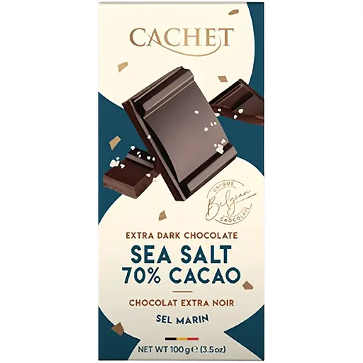 Шоколад Cachet черный 70% с морской солью 100 г