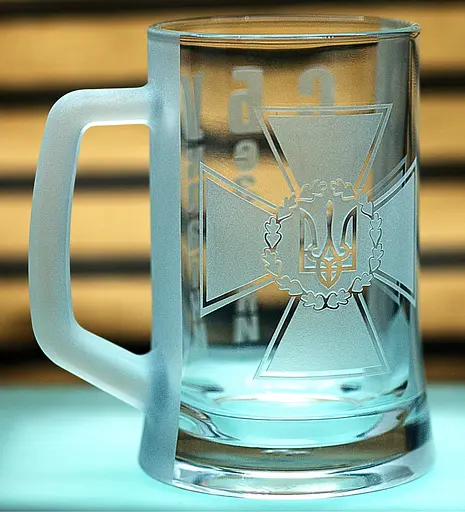 Пивний келих 660 мл СБУ з гравіюванням  Кухоль Служба безпеки України Подарунок військовослужбовцю співробітнику СБУ - фото 2